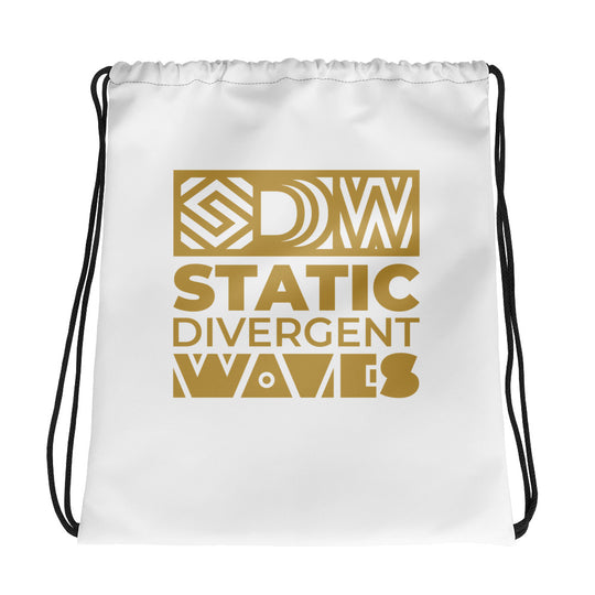SDW Drawstring Bag (White + Gold)