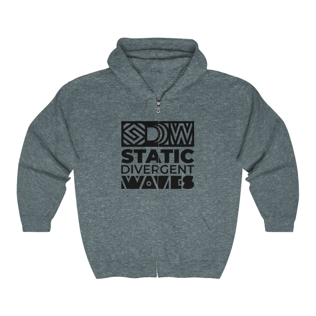 SDW Black - Unisex Full-Zip Hooded Sweatshirt